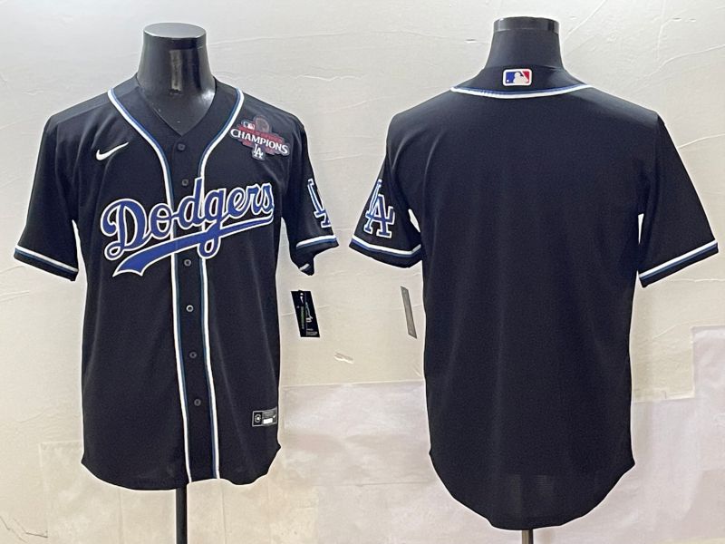 Men 2025 Los Angeles Dodgers Blank Black Three generations Fashion Nike MLB Jersey style 7